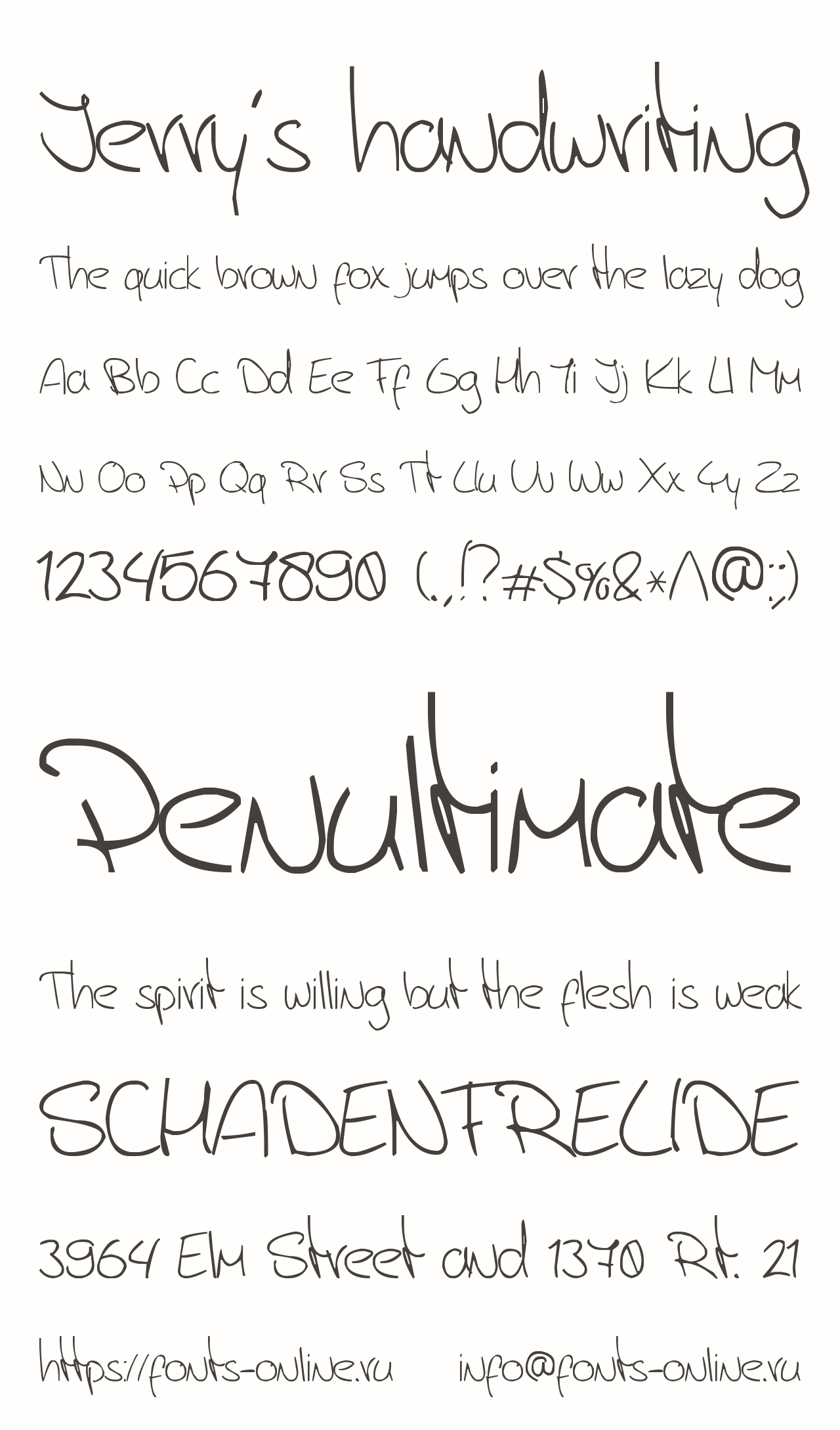 Jerry\u0027s handwriting Free Font Download